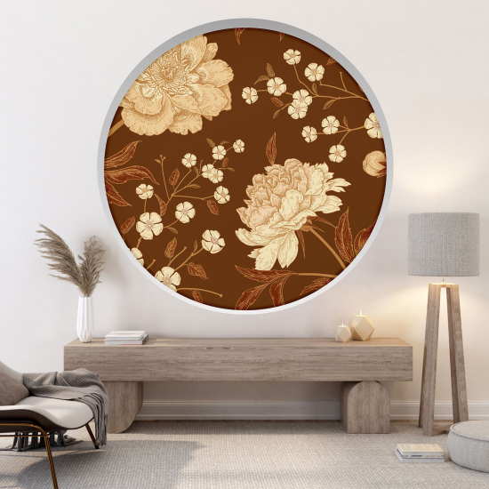 Optical Illusions Round Arch Wall Sticker - Flowers