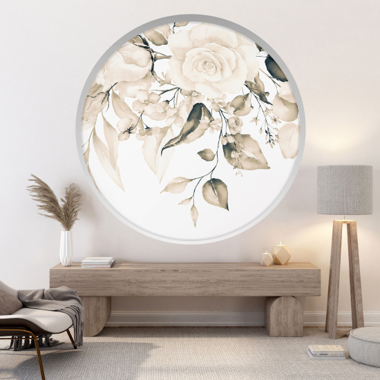 Optical Illusions Round Arch Wall Sticker - Flowers