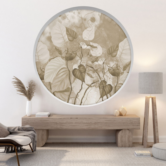 Optical Illusions Round Arch Wall Sticker - Flowers