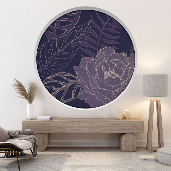 Optical Illusions Round Arch Wall Sticker - Flowers