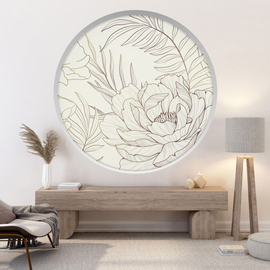 Optical Illusions Round Arch Wall Sticker - Flowers