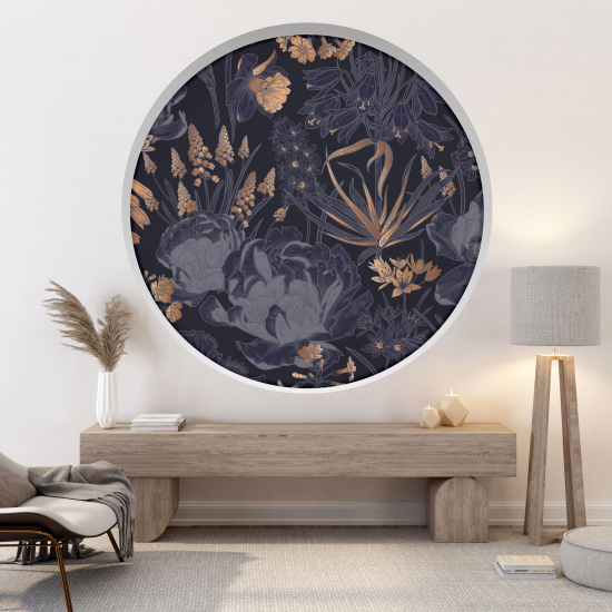 Optical Illusions Round Arch Wall Sticker - Flowers