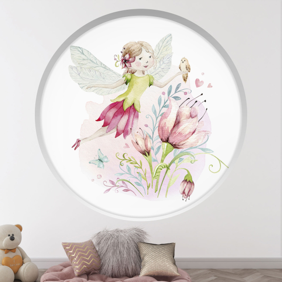 Optical Illusions Round Arch Wall Sticker for Kids- Fairy