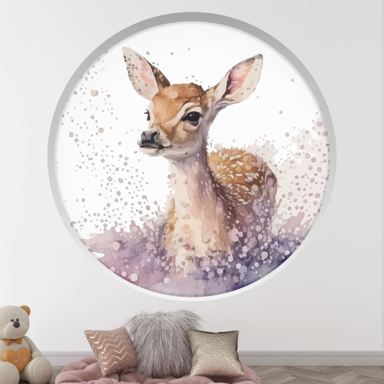 Optical Illusions Round Arch Wall Sticker for Kids- Fawn