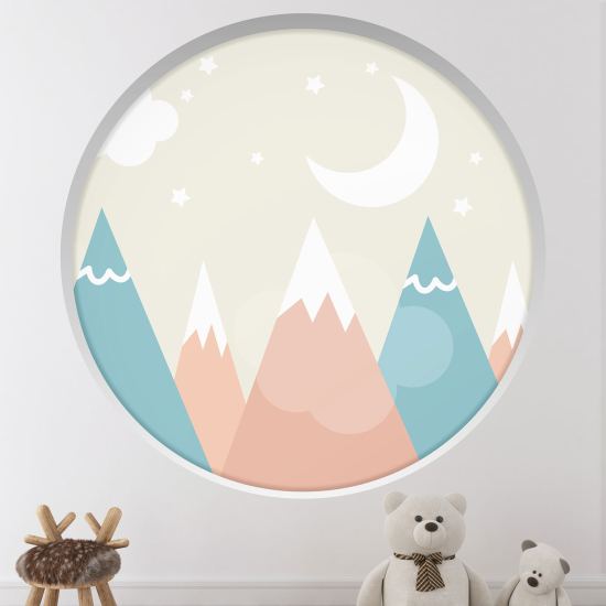 Optical Illusions Round Arch Wall Sticker for Kids- Landscape