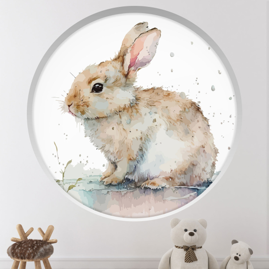 Optical Illusions Round Arch Wall Sticker for Kids- Rabbit