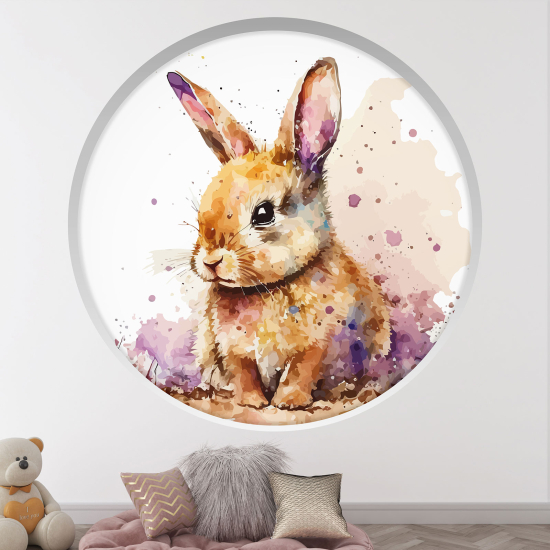 Optical Illusions Round Arch Wall Sticker for Kids- Rabbit