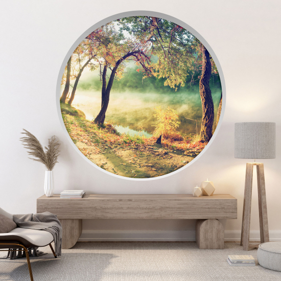 Optical Illusions Round Arch Wall Sticker - Forest