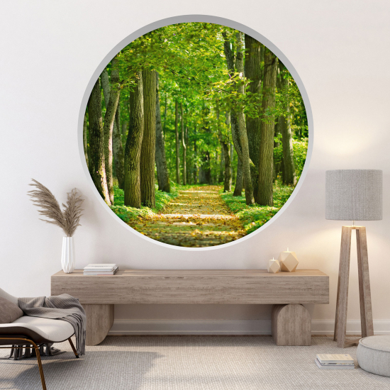 Optical Illusions Round Arch Wall Sticker - Forest Path