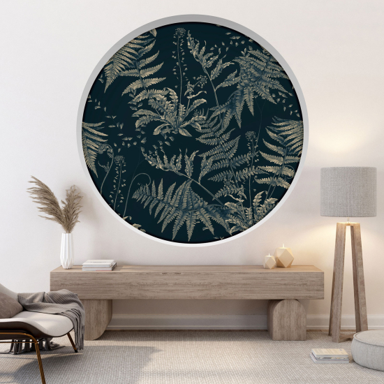 Optical Illusions Round Arch Wall Sticker - Leaves