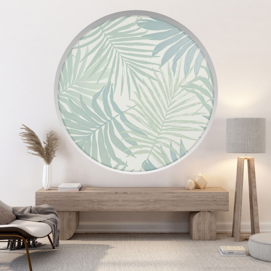 Optical Illusions Round Arch Wall Sticker - Leaves