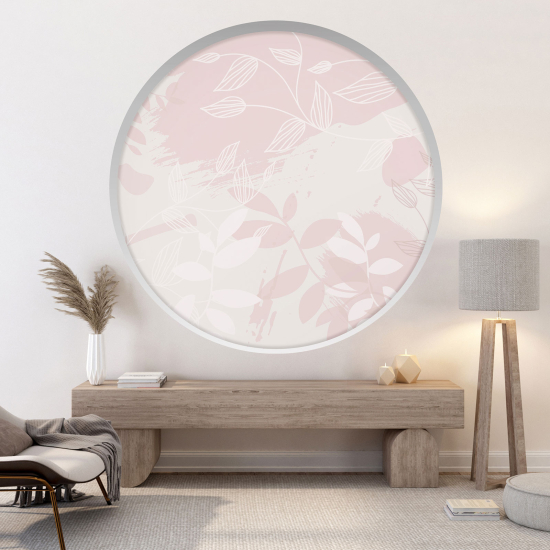 Optical Illusions Round Arch Wall Sticker - Leaves