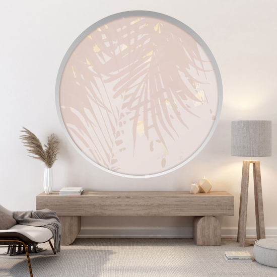 Optical Illusions Round Arch Wall Sticker - Leaves