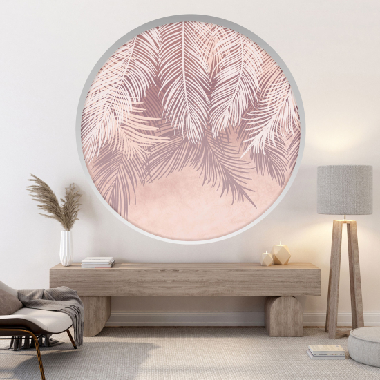 Optical Illusions Round Arch Wall Sticker - Leaves