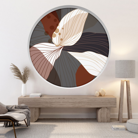 Optical Illusions Round Arch Wall Sticker - Leaves