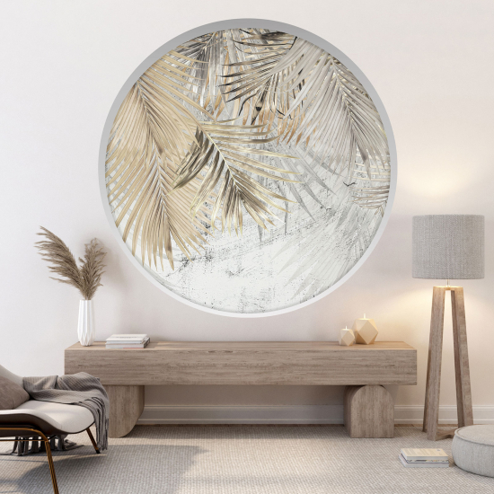 Optical Illusions Round Arch Wall Sticker - Leaves