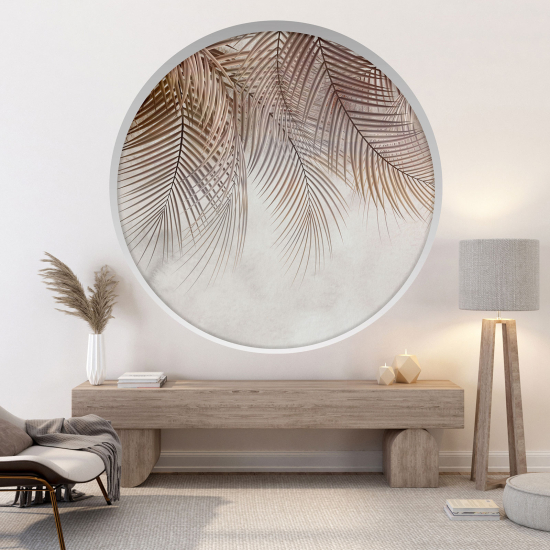 Optical Illusions Round Arch Wall Sticker - Leaves