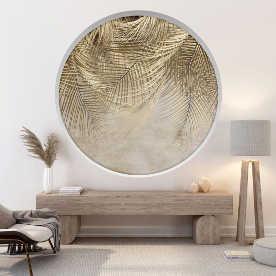 Optical Illusions Round Arch Wall Sticker - Leaves