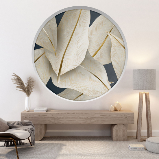 Optical Illusions Round Arch Wall Sticker - Leaves