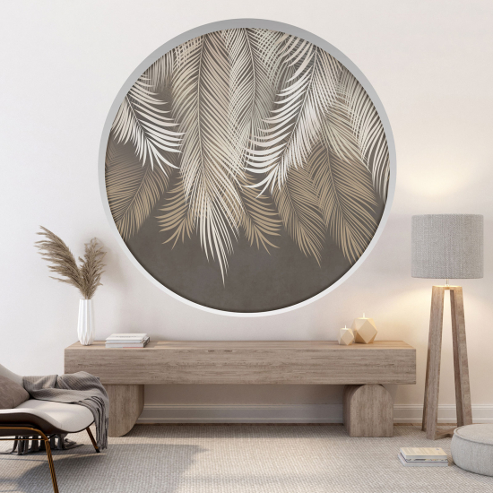 Optical Illusions Round Arch Wall Sticker - Leaves