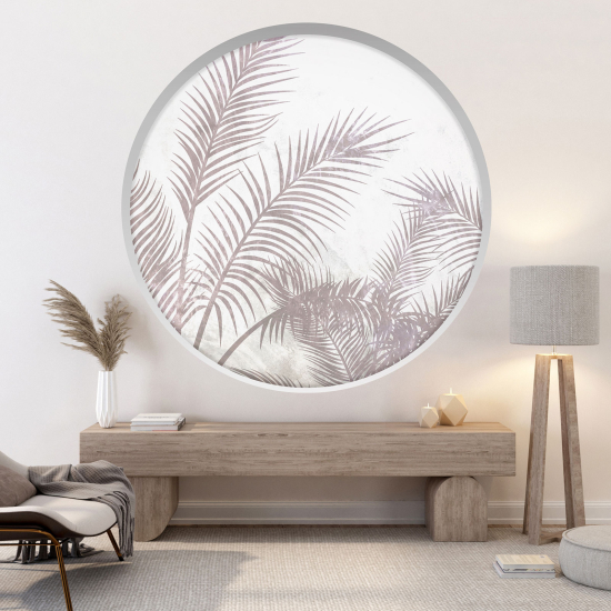 Optical Illusions Round Arch Wall Sticker - Leaves