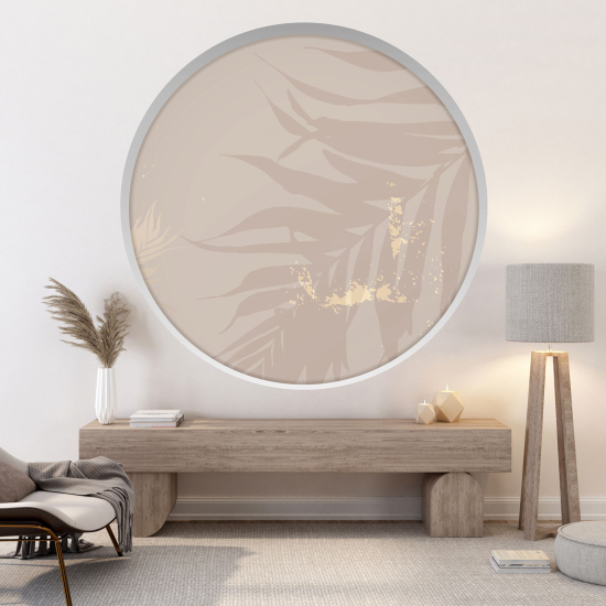 Optical Illusions Round Arch Wall Sticker - Leaves