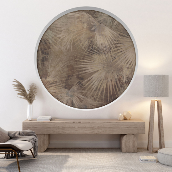 Optical Illusions Round Arch Wall Sticker - Leaves