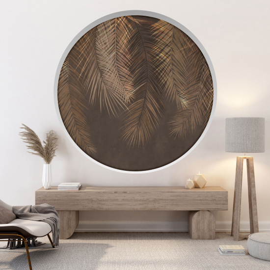 Optical Illusions Round Arch Wall Sticker - Leaves