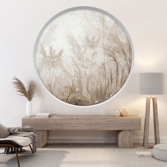 Optical Illusions Round Arch Wall Sticker - Pampas