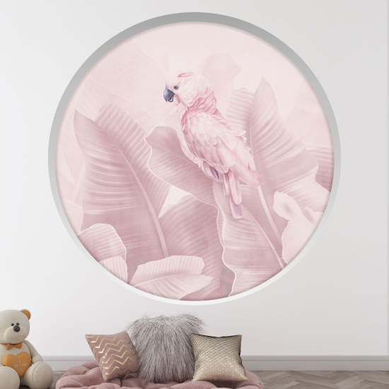 Optical Illusions Round Arch Wall Sticker - Parrot