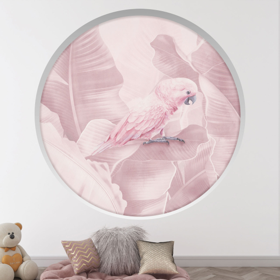 Optical Illusions Round Arch Wall Sticker - Parrot