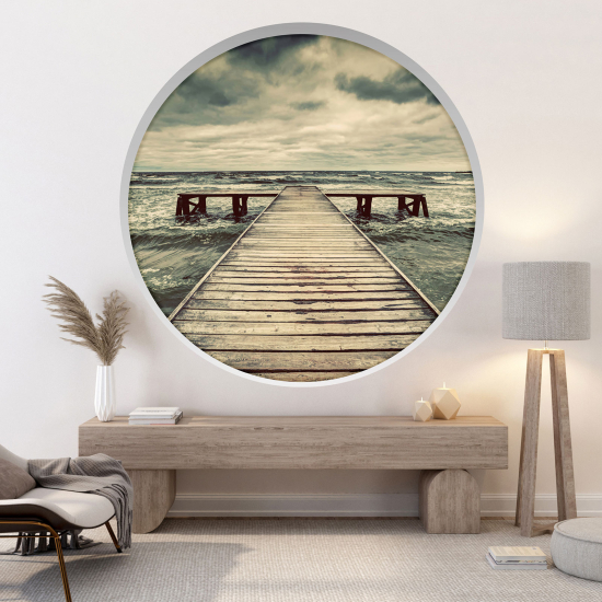 Optical Illusions Round Arch Wall Sticker - Pontoon