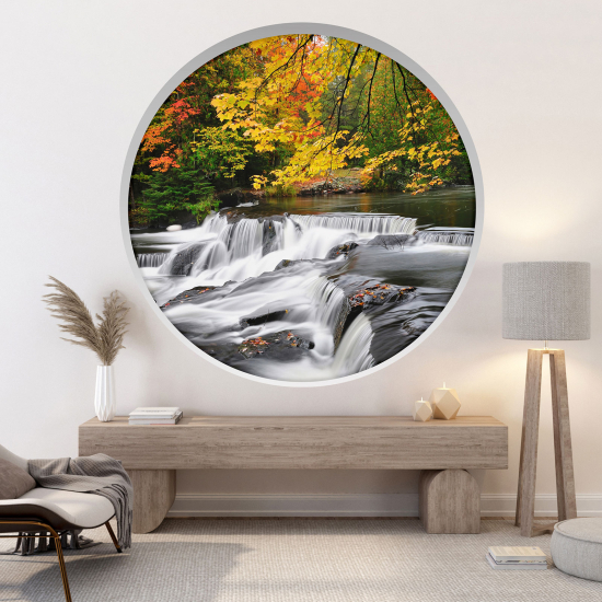 Optical Illusions Round Arch Wall Sticker - River