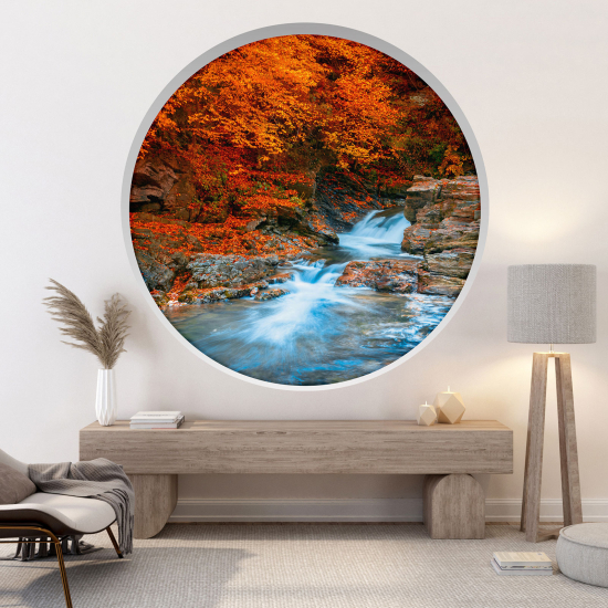 Optical Illusions Round Arch Wall Sticker - River