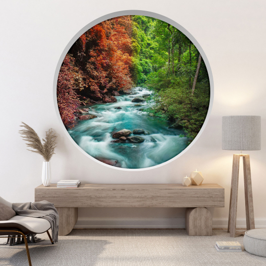 Optical Illusions Round Arch Wall Sticker - River