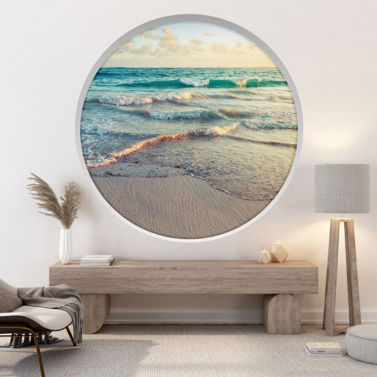 Optical Illusions Round Arch Wall Sticker - Sea