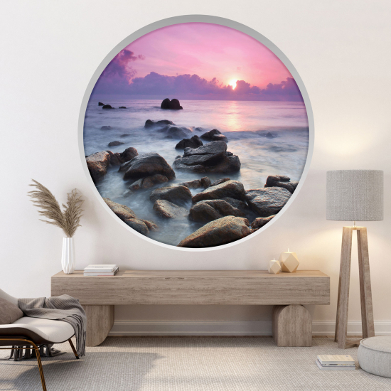 Optical Illusions Round Arch Wall Sticker - Sea view