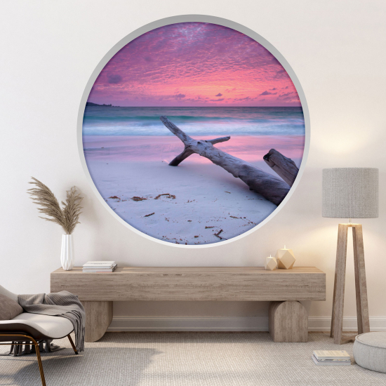 Optical Illusions Round Arch Wall Sticker - Sea view