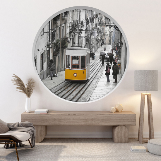 Optical Illusions Round Arch Wall Sticker - Tramway Street