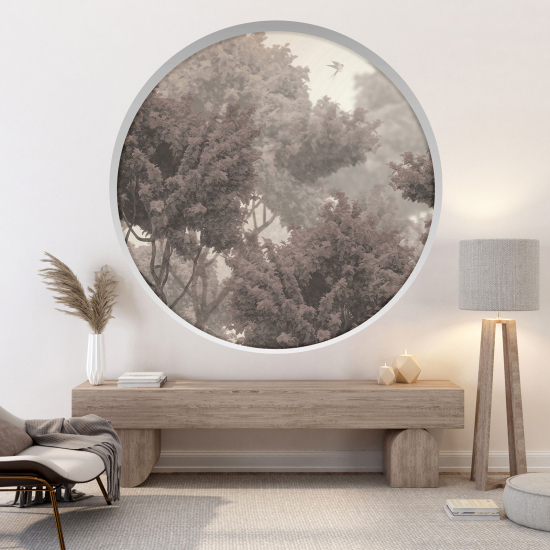 Optical Illusions Round Arch Wall Sticker - Trees