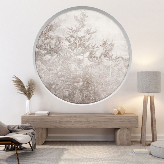 Optical Illusions Round Arch Wall Sticker - Tropical forest