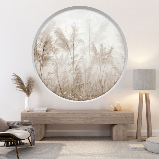 Optical Illusions Round Arch Wall Sticker - Tropical forest