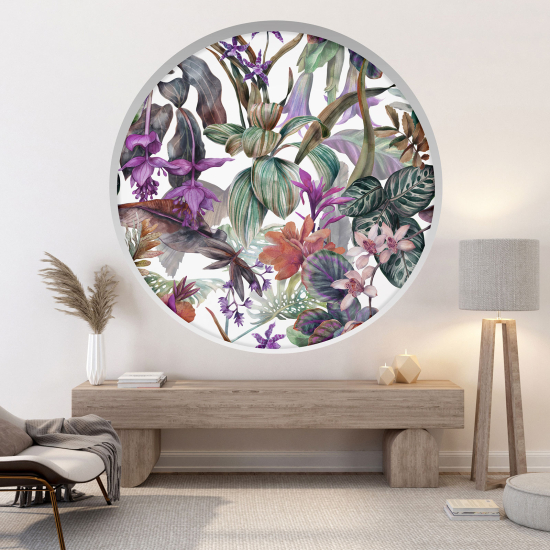 Optical Illusions Round Arch Wall Sticker - Tropical pattern