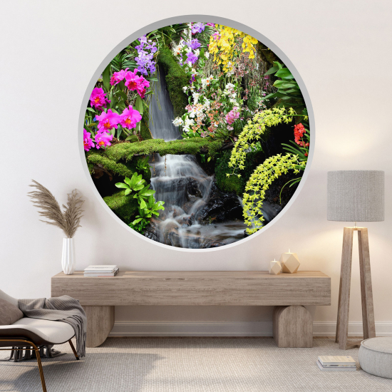 Optical Illusions Round Arch Wall Sticker - Waterfall