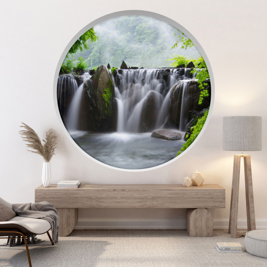 Optical Illusions Round Arch Wall Sticker - Waterfalls