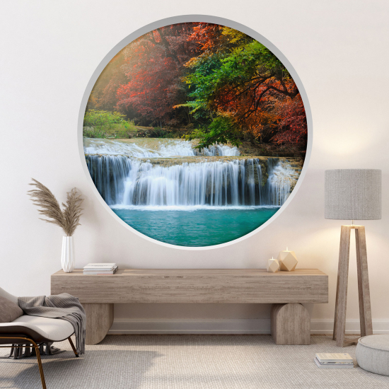 Optical Illusions Round Arch Wall Sticker - Waterfalls