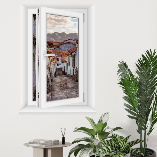 Optical Illusions Window Wall Sticker - Alley