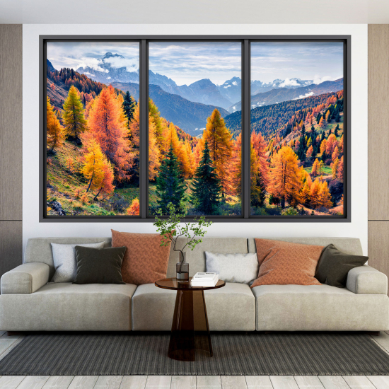 Optical Illusions Window Wall Sticker - Autumn