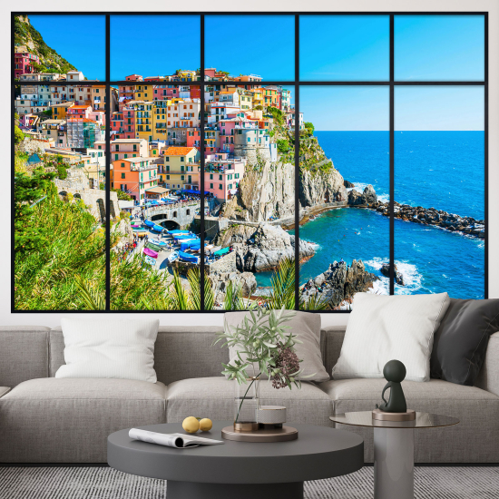 Optical Illusions Window Wall Sticker - Cinque Terre