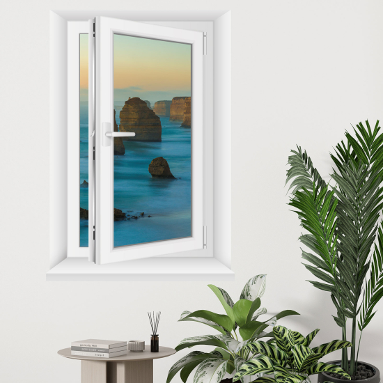 Optical Illusions Window Wall Sticker - Cliffs